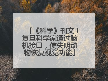 《科学》刊文！复旦科学家通过脑机接口，使失明动物恢复视觉功能