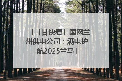 「甘快看」国网兰州供电公司：满电护航2025兰马