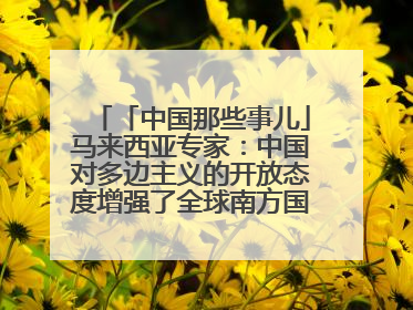 「中国那些事儿」马来西亚专家：中国对多边主义的开放态度增强了全球南方国家的力量