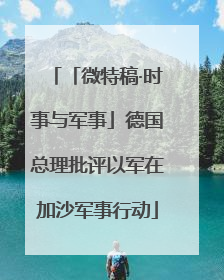 「微特稿·时事与军事」德国总理批评以军在加沙军事行动