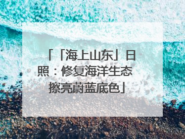 「海上山东」日照：修复海洋生态 擦亮蔚蓝底色