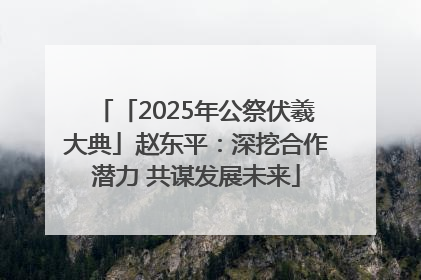 「2025年公祭伏羲大典」赵东平：深挖合作潜力 共谋发展未来