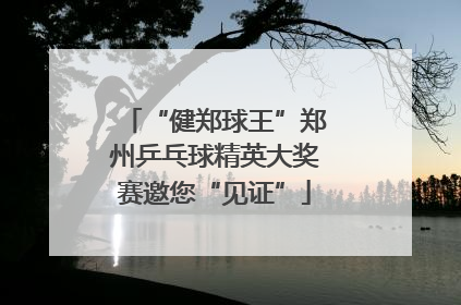 “健郑球王”郑州乒乓球精英大奖赛邀您“见证”