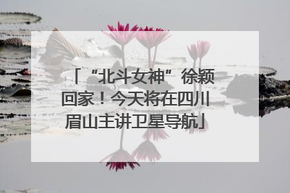 “北斗女神”徐颖回家！今天将在四川眉山主讲卫星导航
