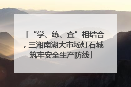 “学、练、查”相结合，三湘南湖大市场灯石城筑牢安全生产防线