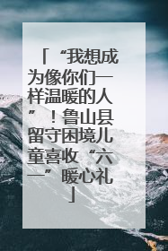 “我想成为像你们一样温暖的人”！鲁山县留守困境儿童喜收“六一”暖心礼