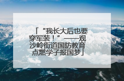 “我长大后也要穿军装！”——观沙岭街道国防教育点燃学子报国梦