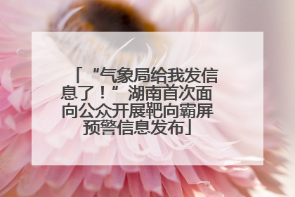 “气象局给我发信息了！”湖南首次面向公众开展靶向霸屏预警信息发布