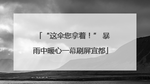 “这伞您拿着！” 暴雨中暖心一幕刷屏宜都