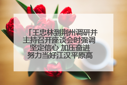 王忠林到荆州调研并主持召开座谈会时强调 坚定信心 加压奋进 努力当好江汉平原高质量发展排头兵