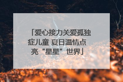 爱心接力关爱孤独症儿童 夏日温情点亮“星星”世界