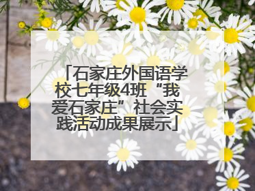 石家庄外国语学校七年级4班“我爱石家庄”社会实践活动成果展示