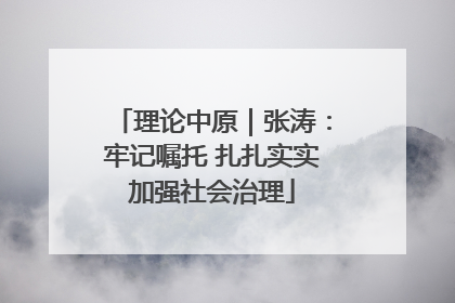 理论中原｜张涛：牢记嘱托 扎扎实实加强社会治理
