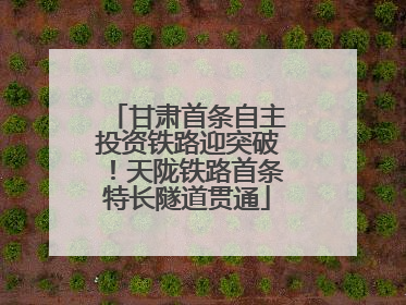 甘肃首条自主投资铁路迎突破！天陇铁路首条特长隧道贯通
