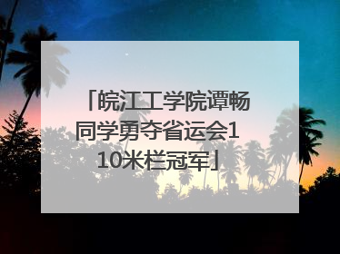 皖江工学院谭畅同学勇夺省运会110米栏冠军