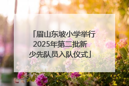 眉山东坡小学举行2025年第二批新少先队员入队仪式