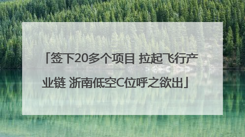 签下20多个项目 拉起飞行产业链 浙南低空C位呼之欲出