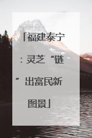 福建泰宁：灵芝“链”出富民新图景