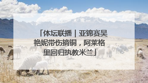 体坛联播｜亚锦赛吴艳妮带伤摘铜，阿莱格里回归执教米兰