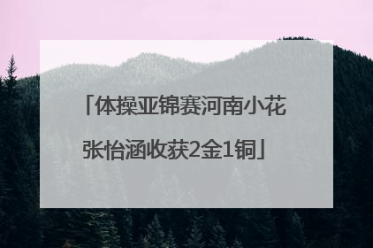 体操亚锦赛河南小花张怡涵收获2金1铜