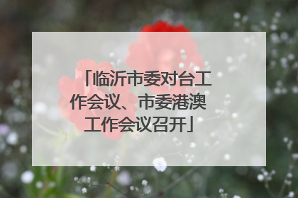 临沂市委对台工作会议、市委港澳工作会议召开