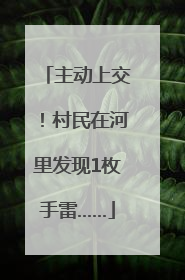 主动上交！村民在河里发现1枚手雷……