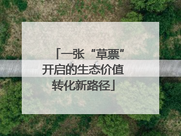 一张“草票”开启的生态价值转化新路径