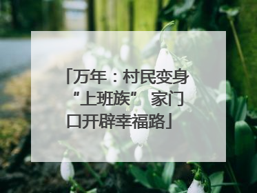 万年：村民变身“上班族” 家门口开辟幸福路