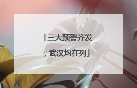 三大预警齐发，武汉均在列