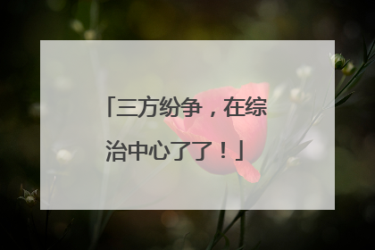 三方纷争，在综治中心了了！