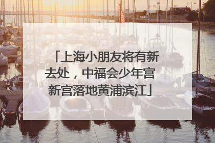 上海小朋友将有新去处，中福会少年宫新宫落地黄浦滨江