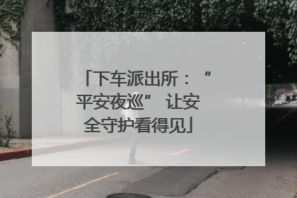 下车派出所：“平安夜巡” 让安全守护看得见