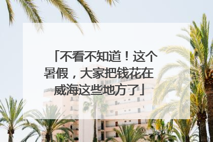 不看不知道！这个暑假，大家把钱花在威海这些地方了