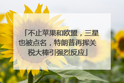 不止苹果和欧盟，三星也被点名，特朗普再挥关税大棒引强烈反应