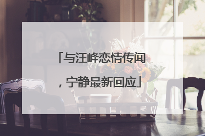 与汪峰恋情传闻，宁静最新回应