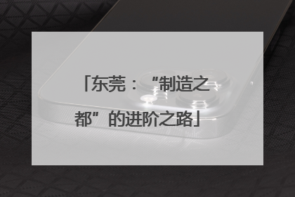 东莞：“制造之都”的进阶之路