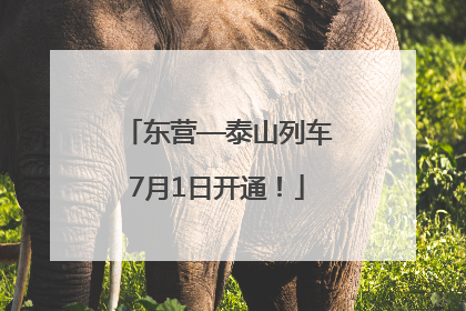 东营—泰山列车7月1日开通！