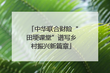 中华联合财险“田埂课堂”谱写乡村振兴新篇章