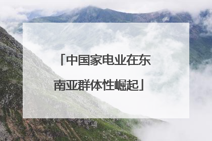 中国家电业在东南亚群体性崛起