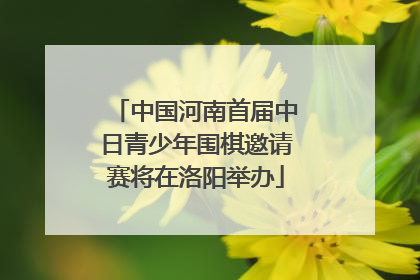 中国河南首届中日青少年围棋邀请赛将在洛阳举办