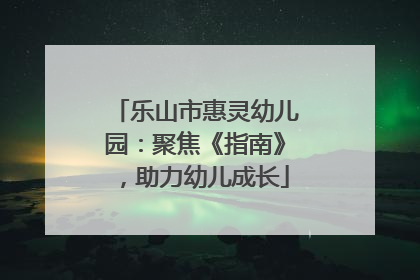乐山市惠灵幼儿园：聚焦《指南》，助力幼儿成长