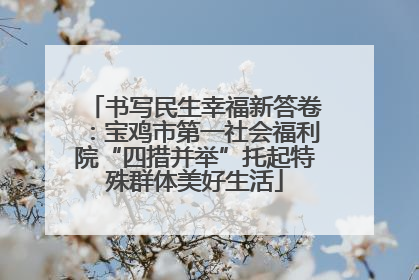 书写民生幸福新答卷：宝鸡市第一社会福利院“四措并举”托起特殊群体美好生活