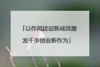 以作风建设新成效激发干事创业新作为