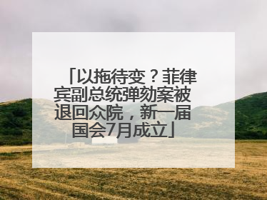 以拖待变？菲律宾副总统弹劾案被退回众院，新一届国会7月成立