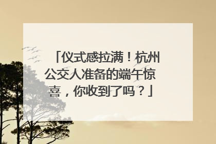 仪式感拉满！杭州公交人准备的端午惊喜，你收到了吗？
