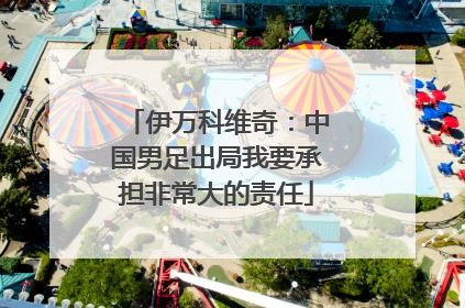 伊万科维奇：中国男足出局我要承担非常大的责任