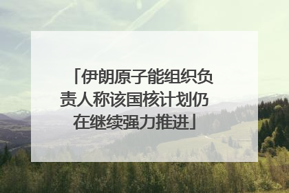 伊朗原子能组织负责人称该国核计划仍在继续强力推进