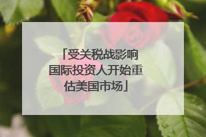 受关税战影响 国际投资人开始重估美国市场