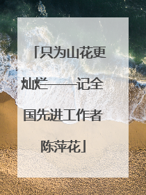只为山花更灿烂——记全国先进工作者陈萍花