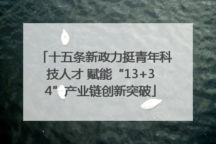 十五条新政力挺青年科技人才 赋能“13+34”产业链创新突破